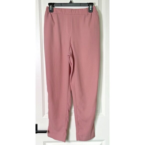 Anthropologie The Essential Pull On Trouser Pants Tapered Womens XS Mauve - Picture 2 of 10
